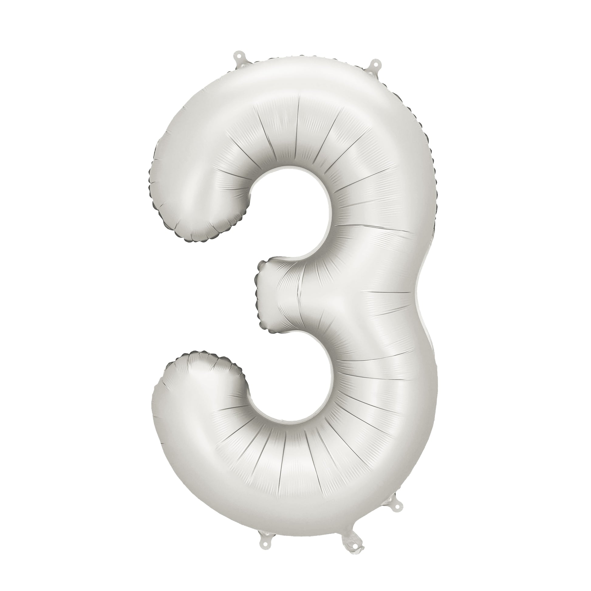 Party Deco Helium Foil Balloon 86cm - All Numbers! - Satin Silver