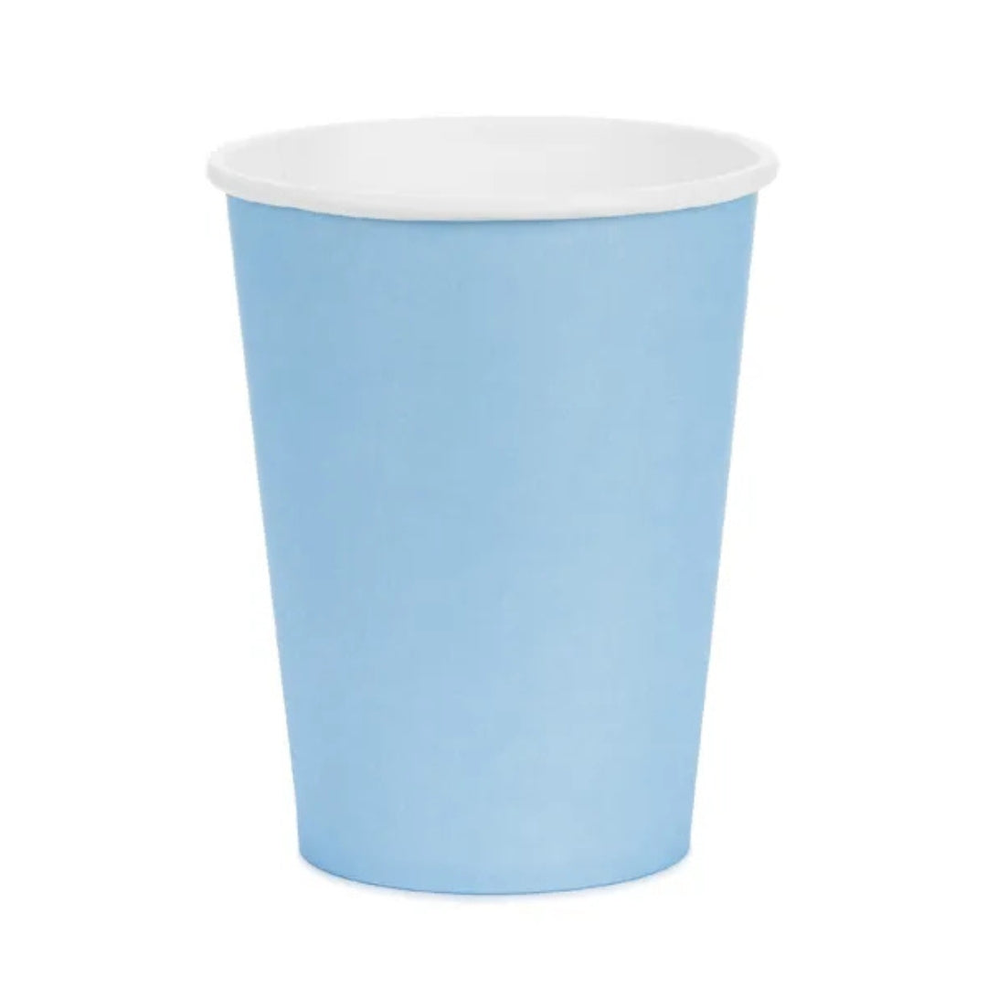 PartyDeco Paper Cups 250ml A Pack Of 6pcs - Light Blue
