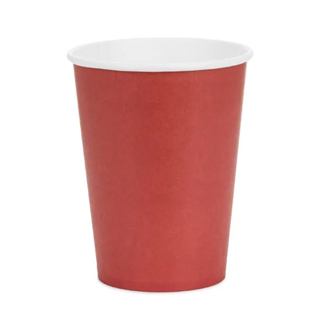PartyDeco Paper Cups 250ml A Pack Of 6pcs - Dark Red