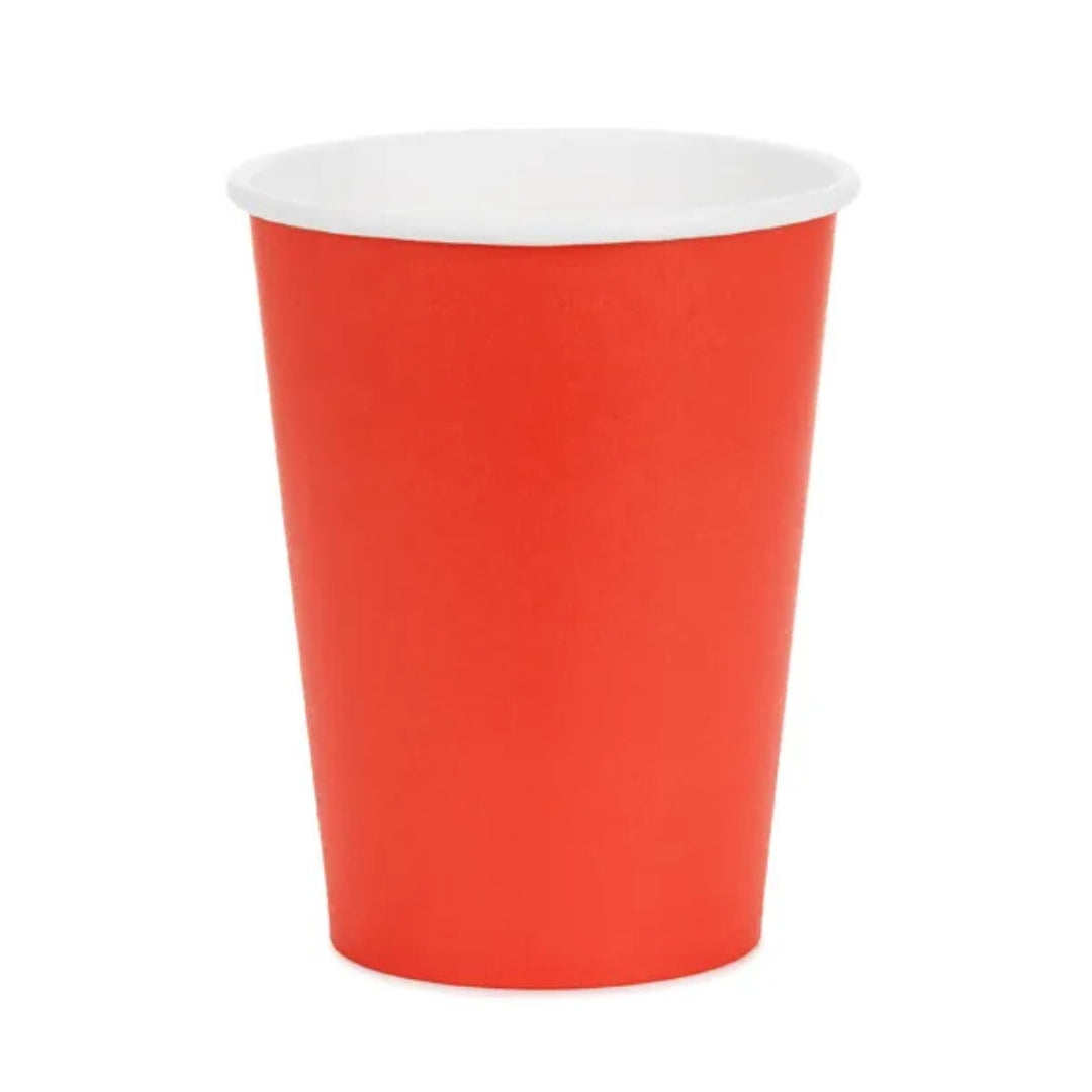 PartyDeco Paper Cups 250ml A Pack Of 6pcs - Red