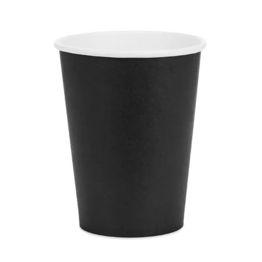 PartyDeco Paper Cups 250ml A Pack Of 6pcs - Black