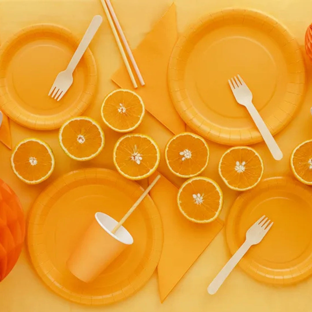 PartyDeco Paper Cups 250ml A Pack Of 6pcs - Light Orange