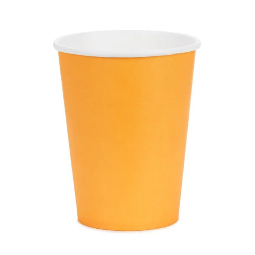 PartyDeco Paper Cups 250ml A Pack Of 6pcs - Light Orange