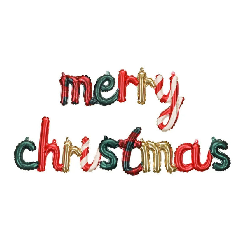 PartyDeco Air-Fill Foil Balloons 25 x 143cm - Merry Christmas Mix