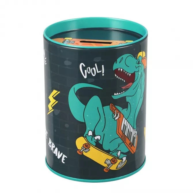 StarPak Metal Coin Box Skate Dino