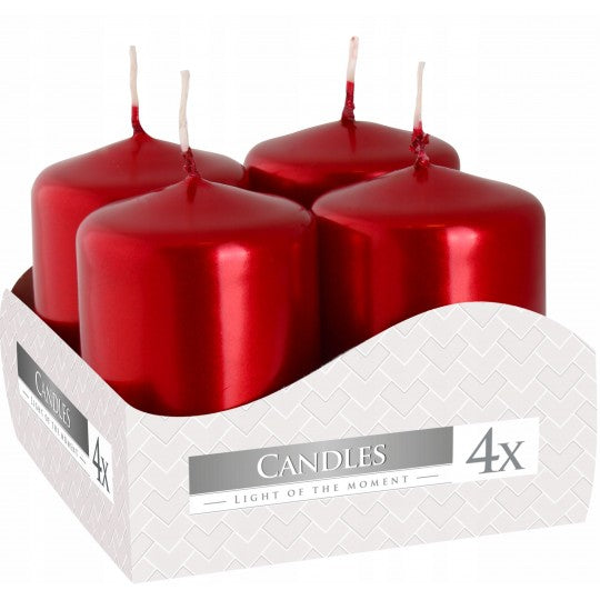 Bispol Votive Candles Set Of 4 Metallic Red