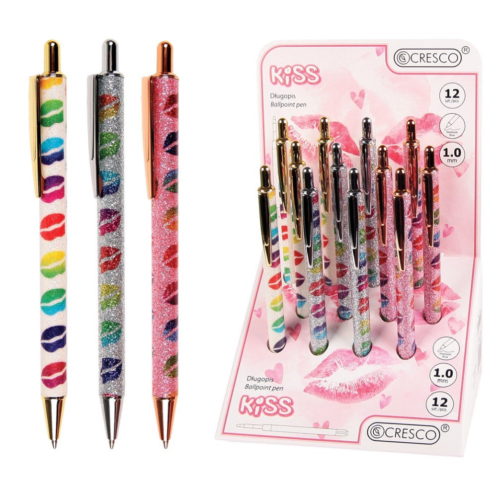 Cresco Ballpoint Pen 1.0mm Blue Ink - Kiss x 1pc Assortment