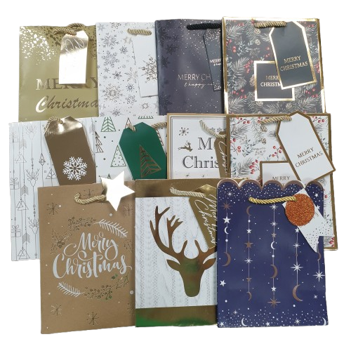 Christmas Gift Bag Small 17 x 17cm x 1pc Assortment GLX