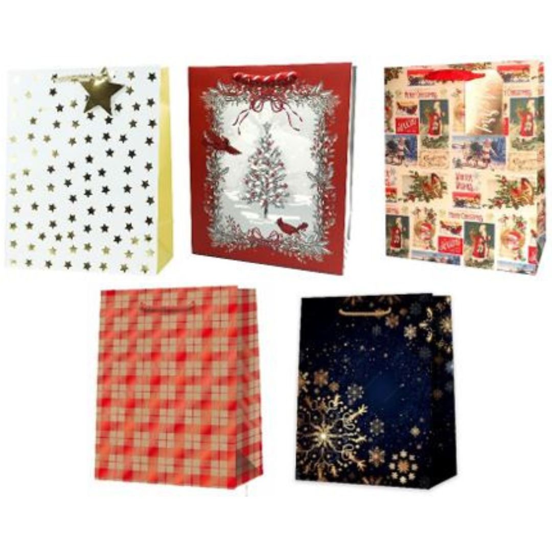 Christmas Gift Bag Small 23 x 18cm x 1pc Assortment SX