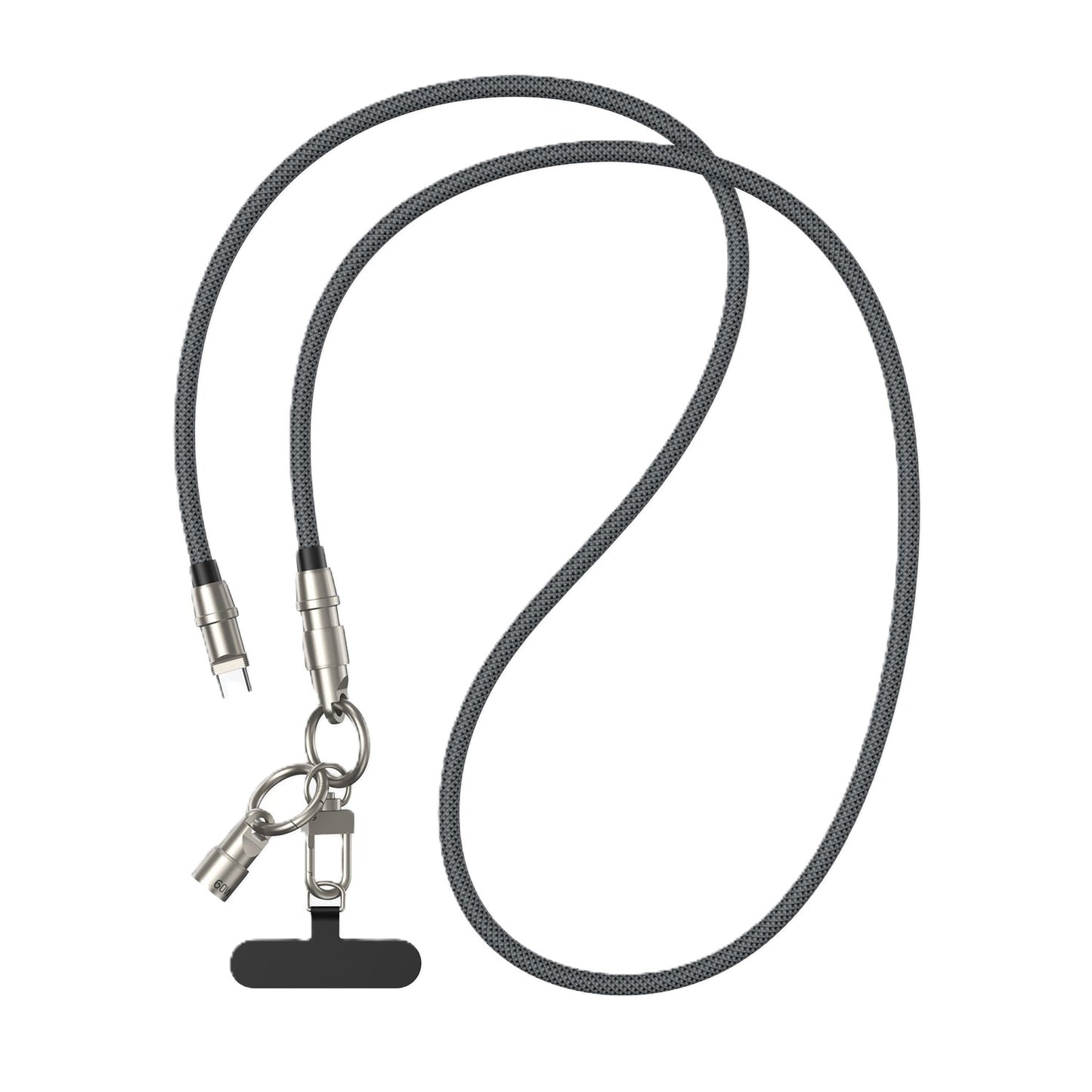 Bwoo USB-C to USB-C Charging Cable+Cell Phone Lanyard 2in1 60W 1.2M