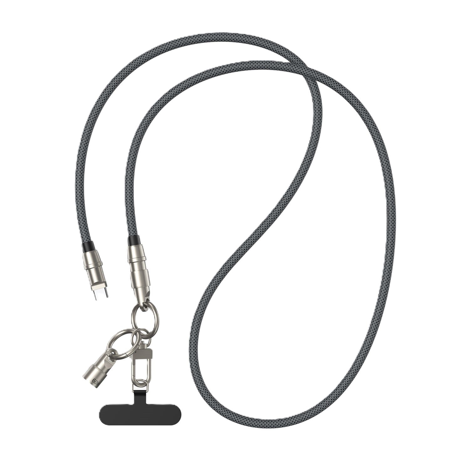 Bwoo USB-C to USB-C Charging Cable+Cell Phone Lanyard 2in1 60W 1.2M