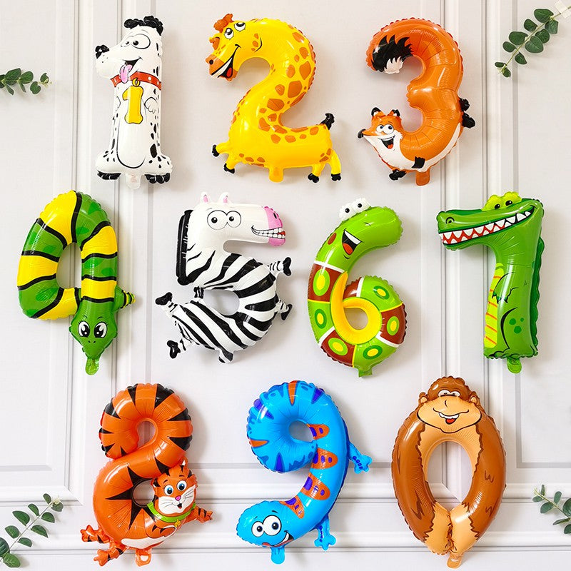 Air-Fill Number Animal Balloon 40cm - 2