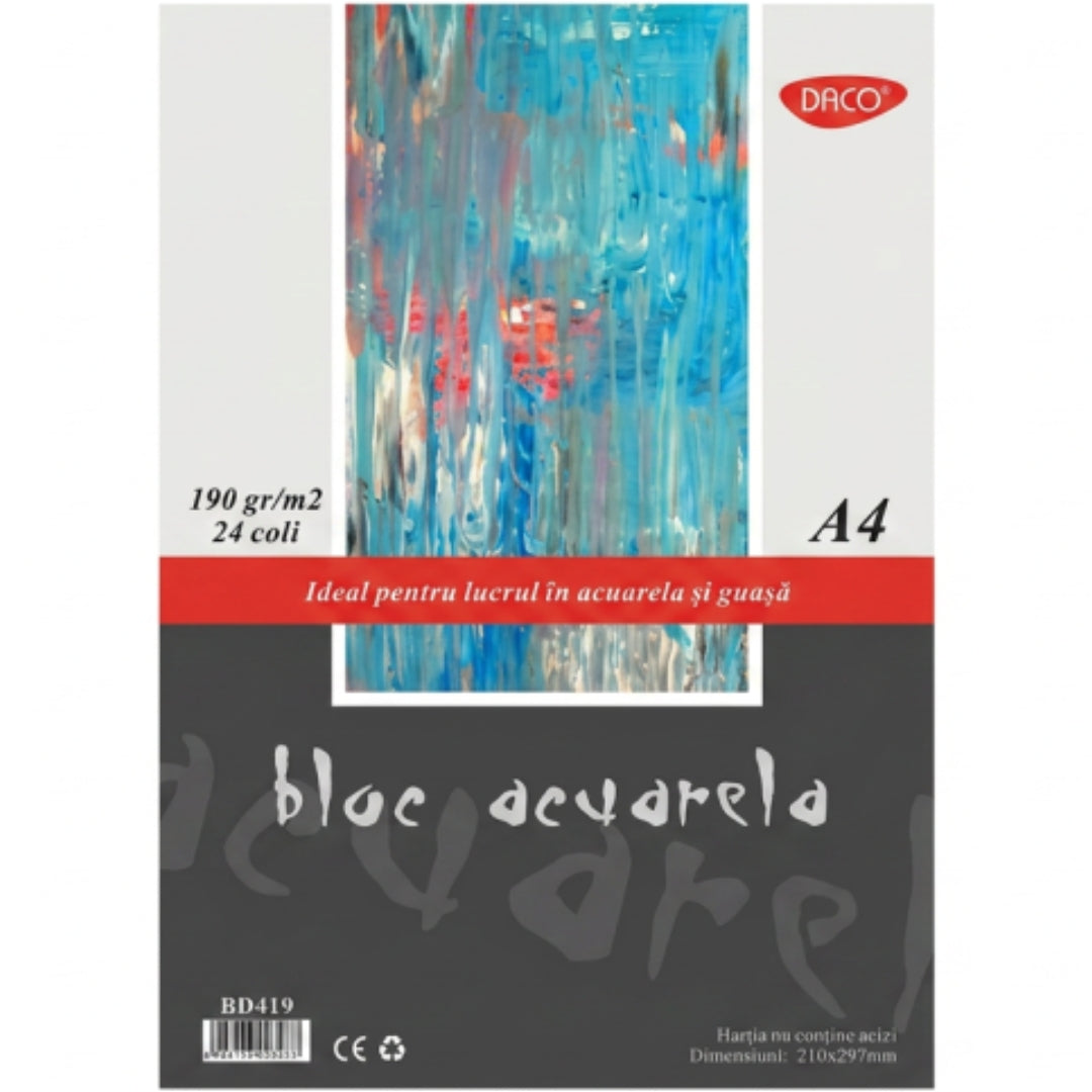 A4 Daco Watercolour Pad 190gsm 24 Sheets