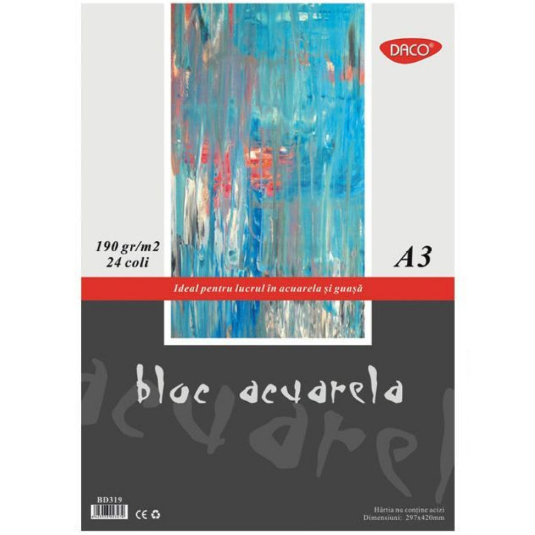 A3 Daco Watercolour Pad 190gsm 24 Sheets