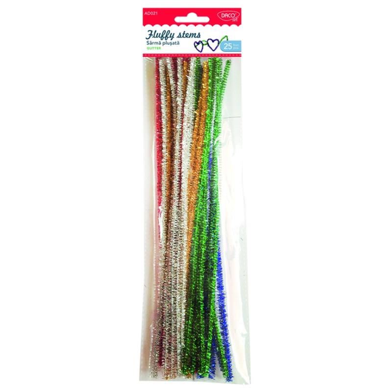 Daco Glitter Pipe Cleaners 30cm x25pcs