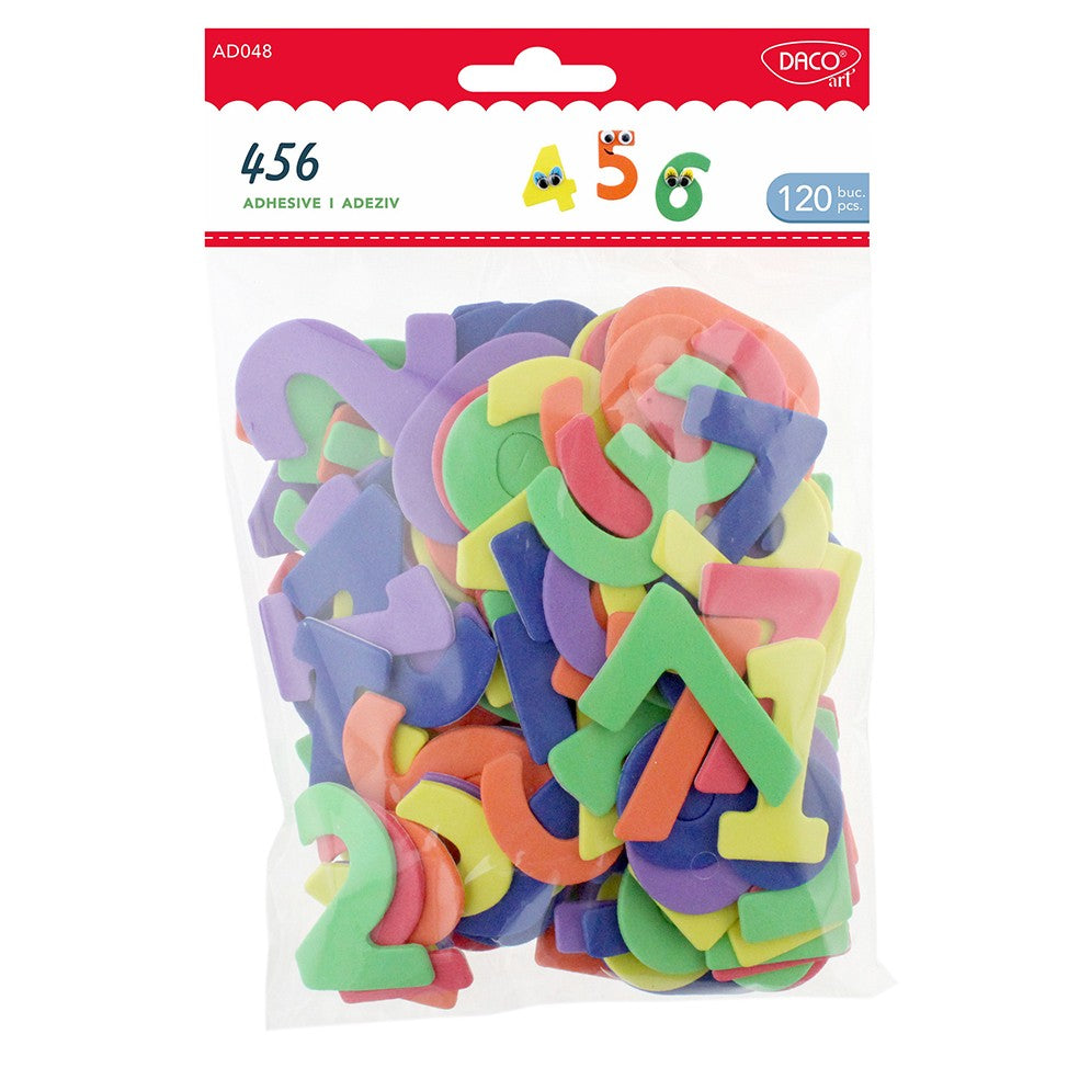 Daco Adhesive Foam Numbers A Pack Of 120pcs
