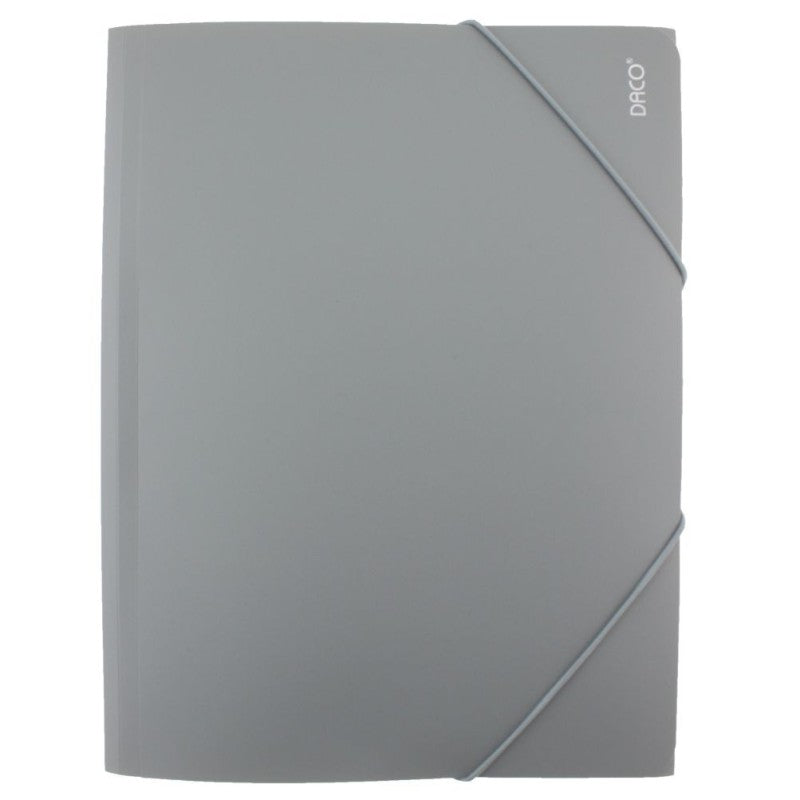 A4 Daco Plastic Folder With Elastic Grey