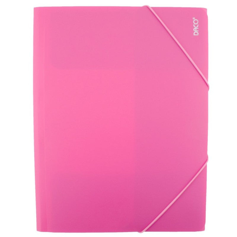 Daco A4 Plastic Folder With Elastic Pink