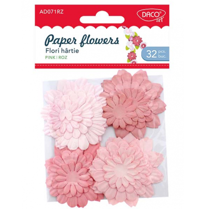 Daco Pink Paper Flowers x32pcs