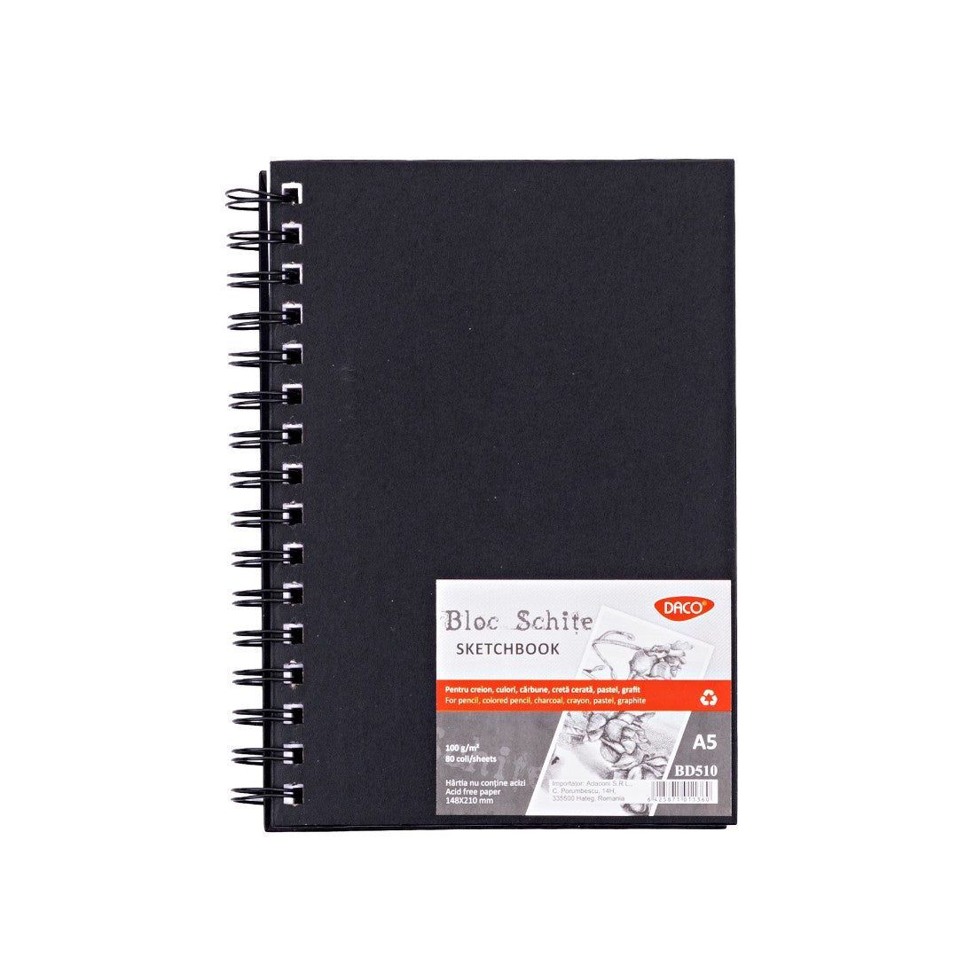 A5 Daco Spiral Sketch Book 100gsm 80 Sheets