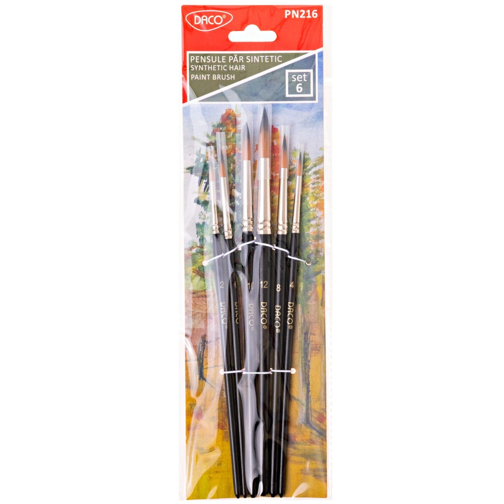 Daco Synthetic Hair Paint Brush A Set Of 6pcs