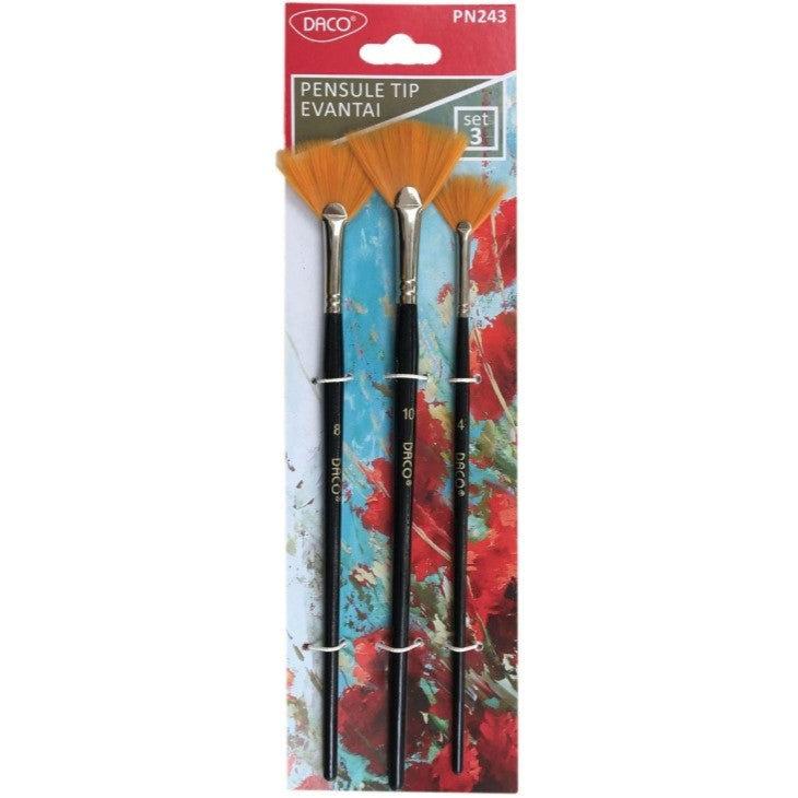 Daco Fan Paint Brush A Set Of 3pcs PN243