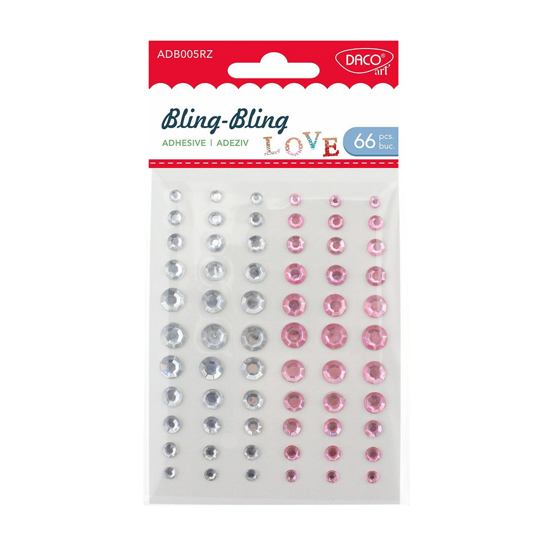 Daco Adhesive Bling-Bling A Pack Of 66pcs - Pink