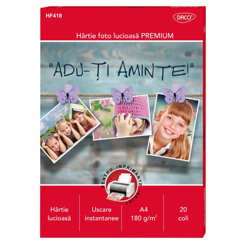 A4 Daco Premium Glossy Photo Paper 180gsm A Pack Of 20pcs HF418