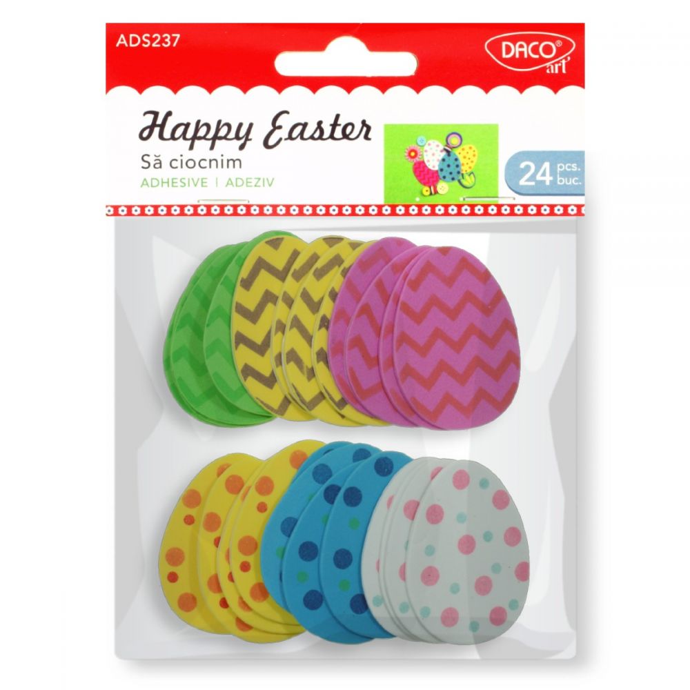 Daco Easter Adhesive Foam Egg Shapes (5.5 x4.5cm) x24pcs