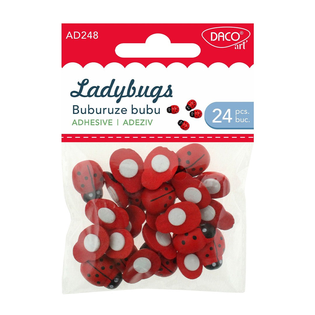 Daco Adhesive Ladybugs A Pack Of 24pcs
