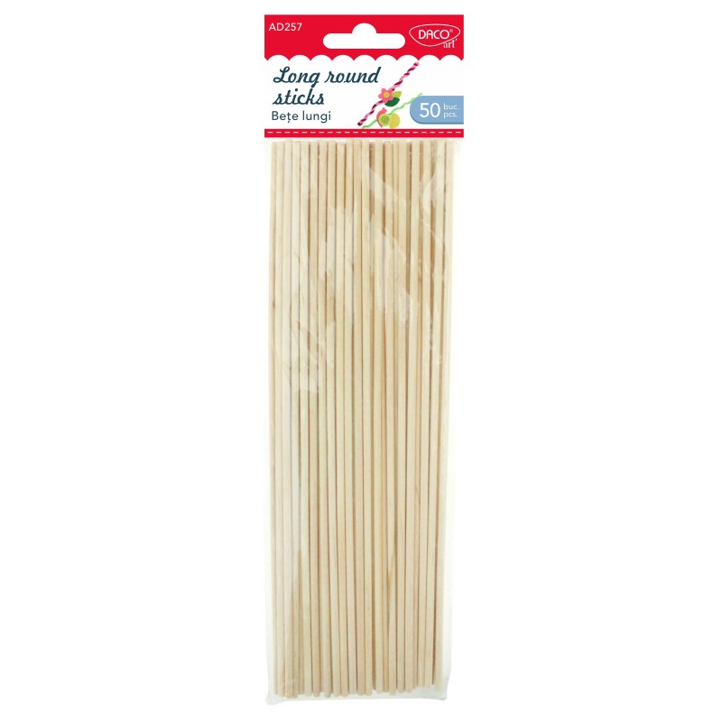 Daco Long Round Sticks A Pack Of 50pcs AD257