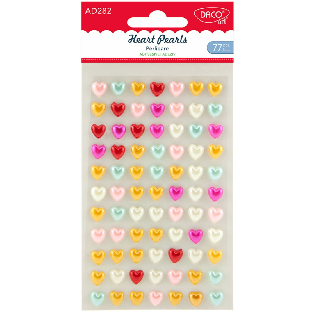 Daco Adhesive Heart Pearls A Pack Of 77pcs