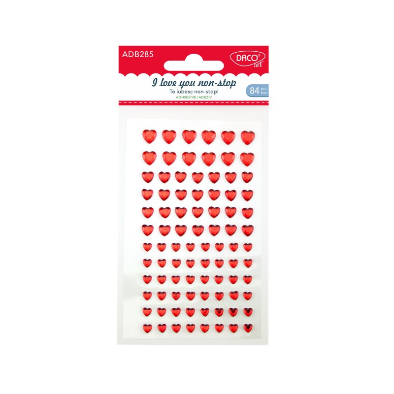 Daco I Love You Non-Stop! Hearts Stickers A Pack Of 84pcs AD285