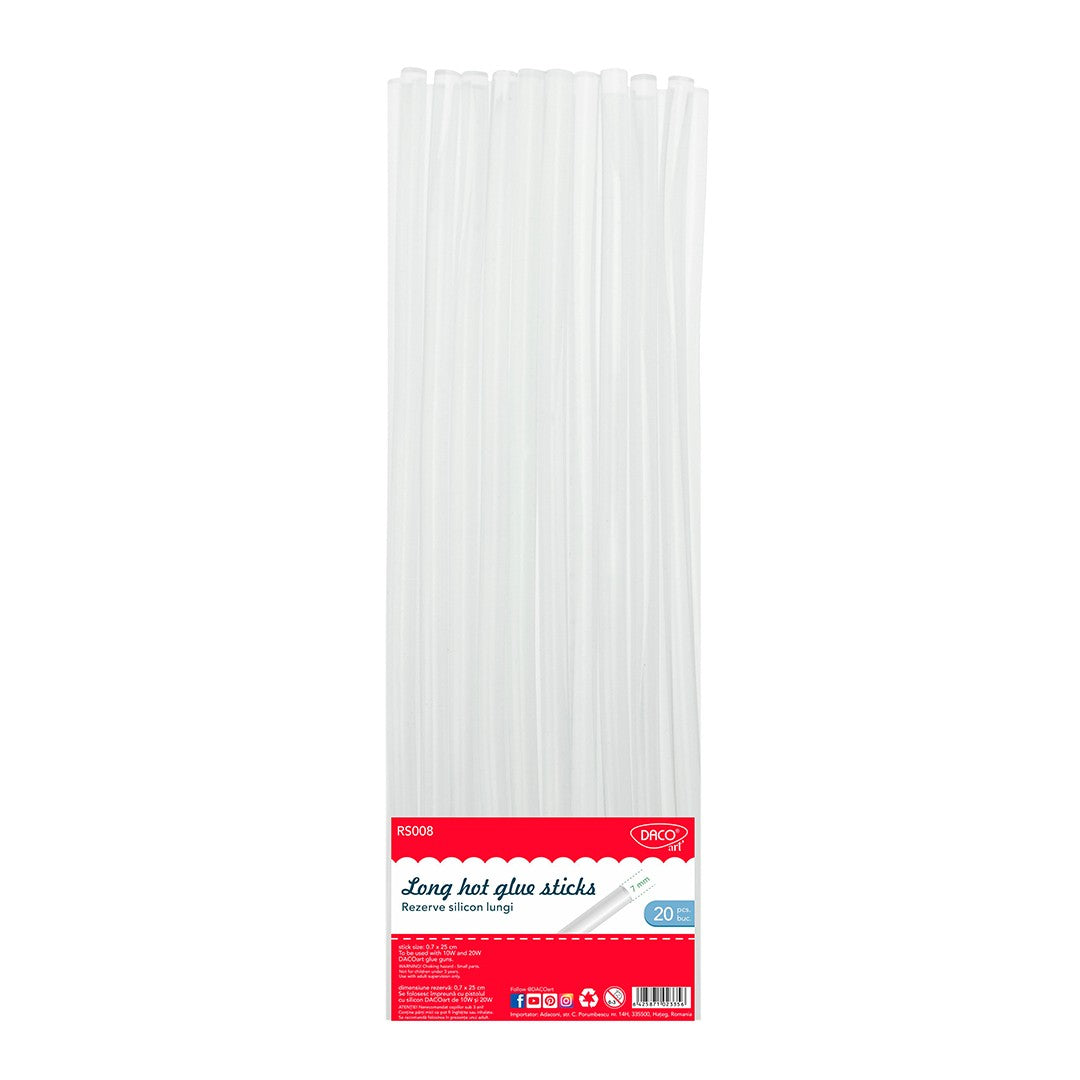 Daco Long Hot Glue Sticks A Pack Of 20pcs - 7mm