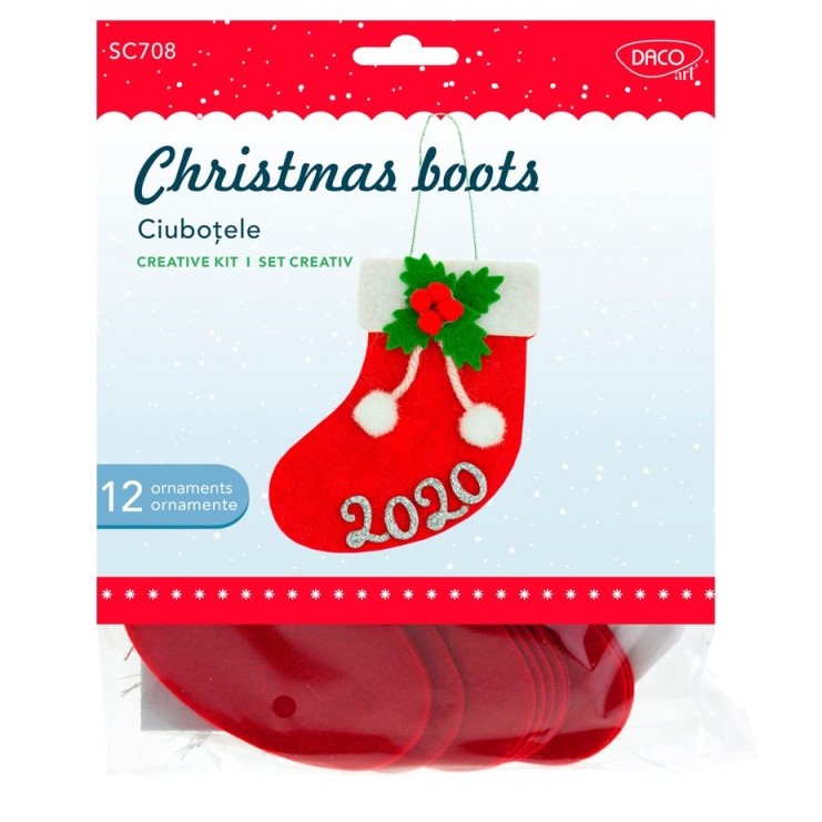 Daco Christmas Boots A Set Of 2 Ornaments SC708