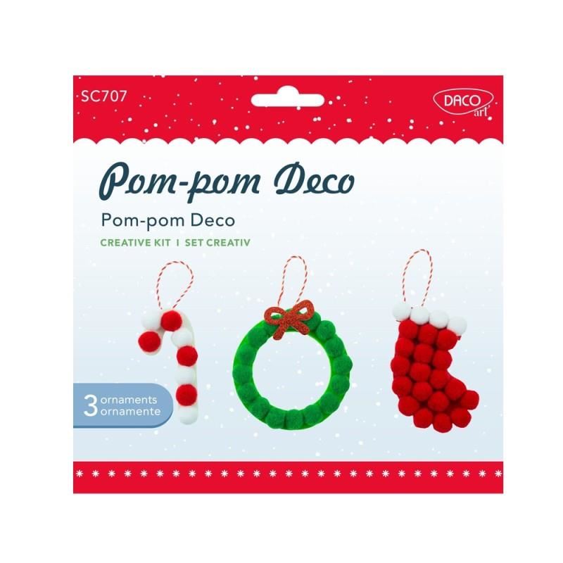 Daco Pom-Pom Deco A Set Of 3 Ornaments