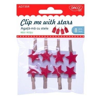 Daco Clip Me With Stars A Pack Of 8pcs AD735R