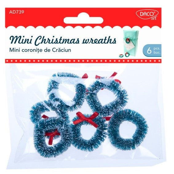 Daco Mini Christmas Wreaths A Pack Of 6pcs AD739