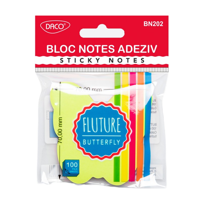 Daco Sticky Notes Butterfly 100 Sheets BN202