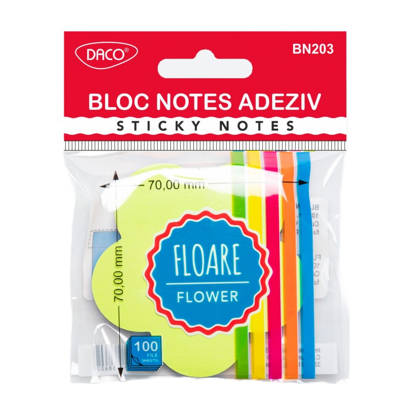 Daco Sticky Notes Flower 100 Sheets BN203