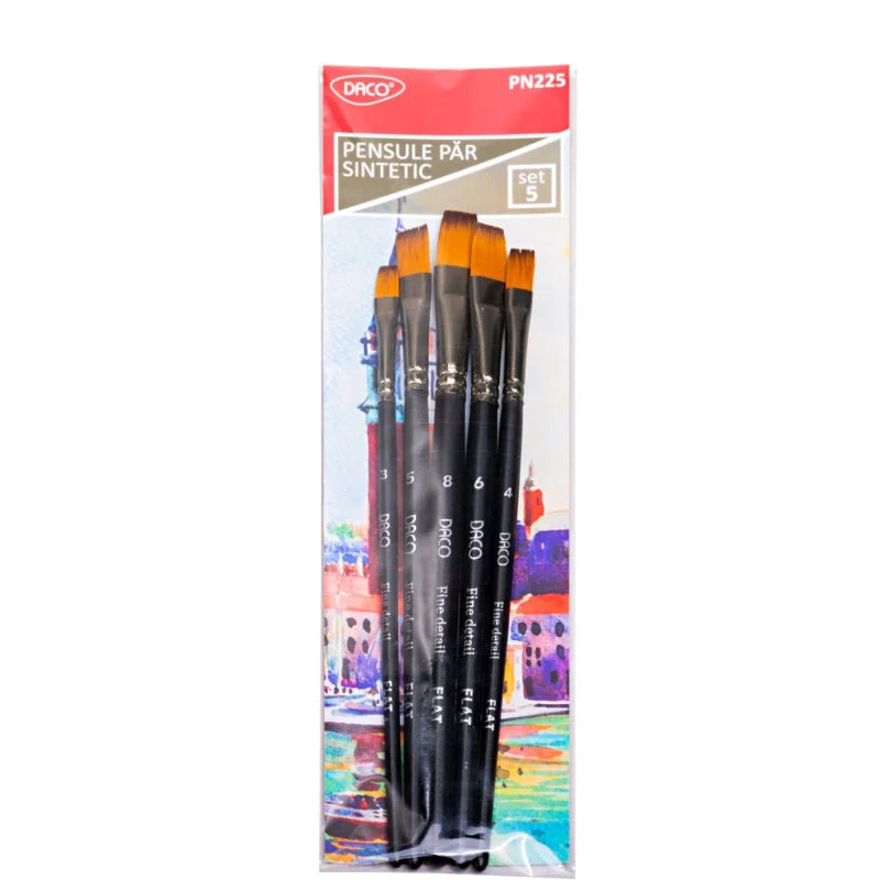 Daco Synthetic Hair Paint Brush A Set Of 5pcs
