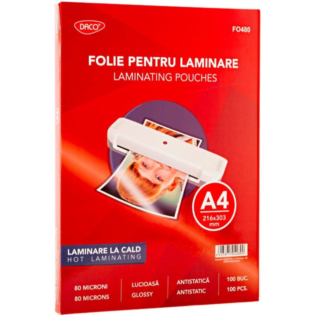 A4 Daco Laminating Pouches 80mic Glossy A Pack Of 100pcs