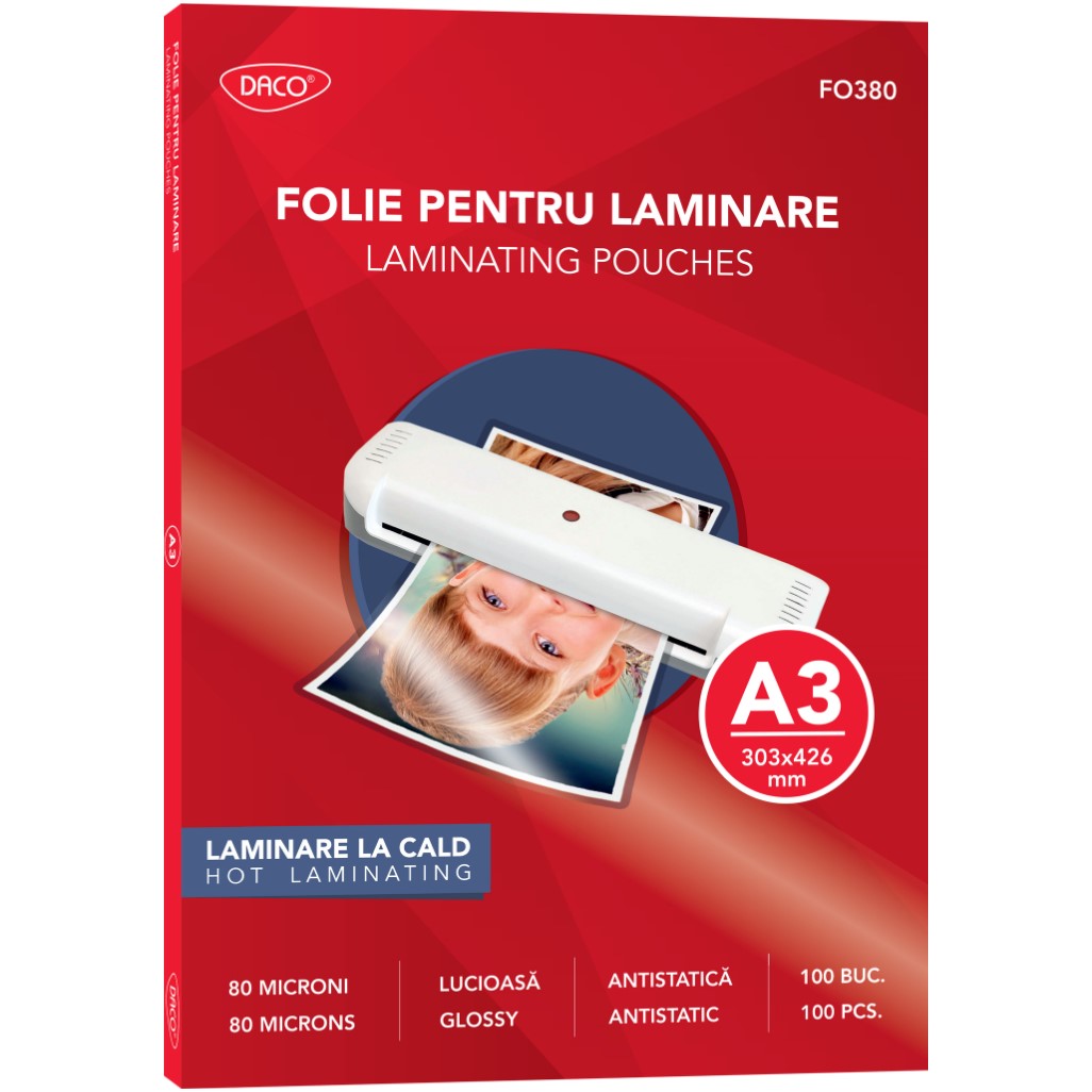A3 Daco Laminating Pouches 80mic Glossy A Pack Of 100pcs