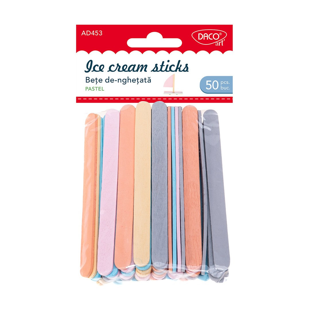Daco Ice Cream Sticks A Pack Of 50pcs - Pastel