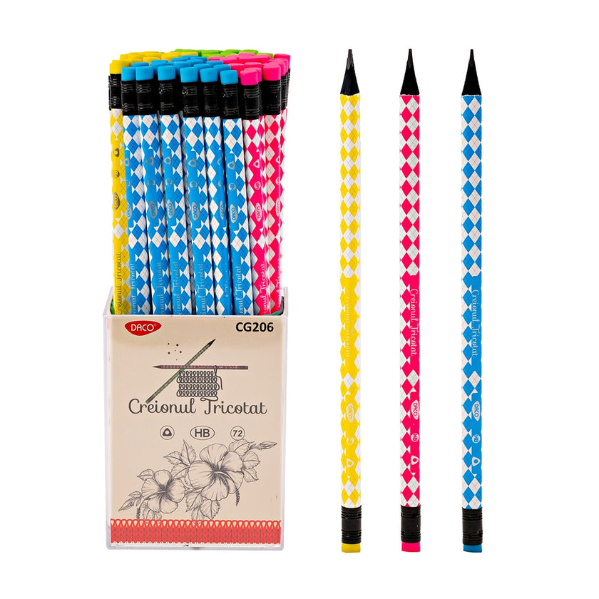 Daco Graphite Pencil HB & Eraser - Tricotat x 1pc Assortment