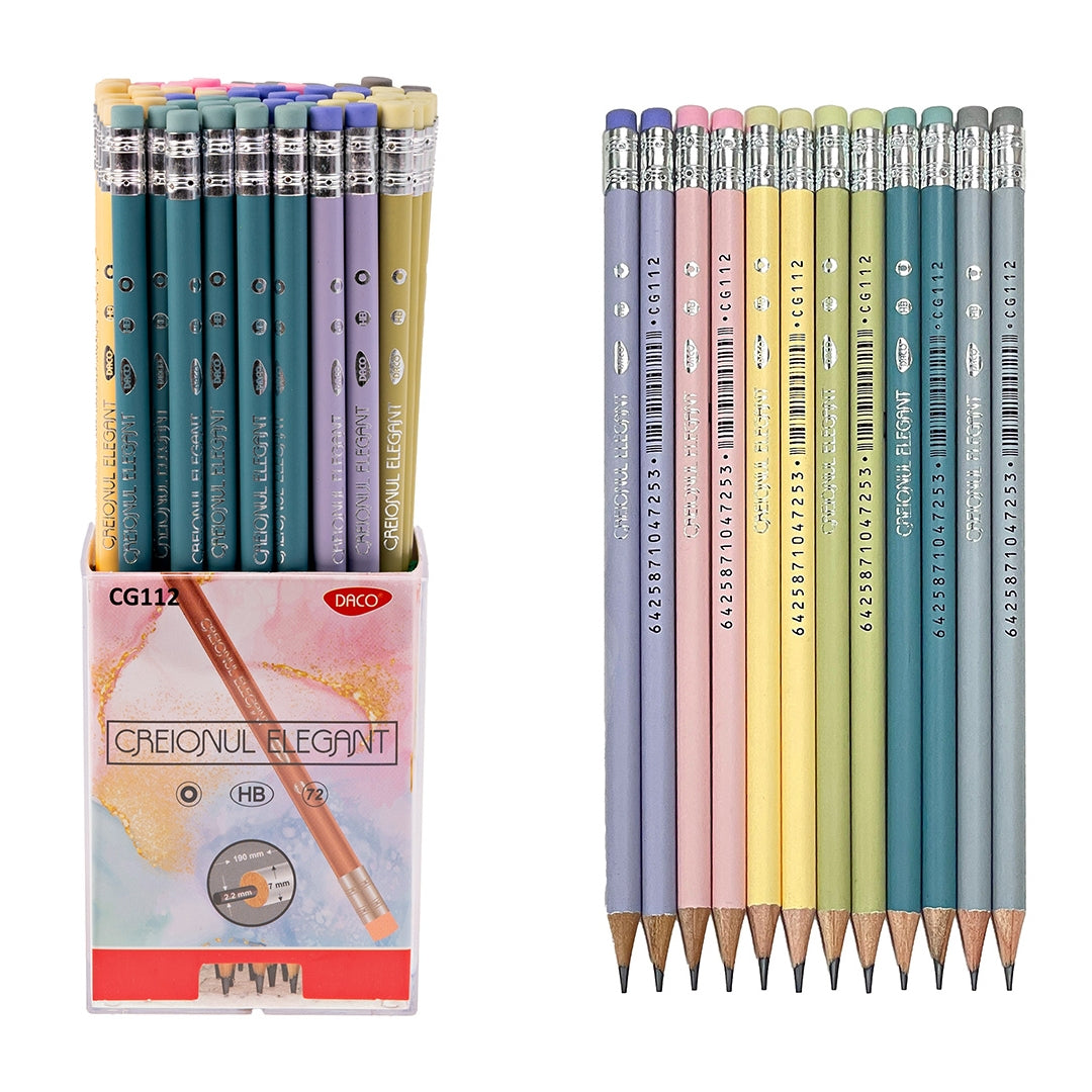 Daco Graphite Pencil HB & Eraser - Elegant x 1pc Assortment