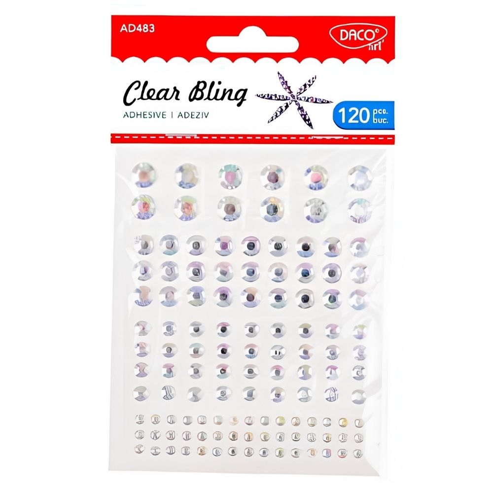 Daco Adhesive Clear Bling A Pack Of 120pcs