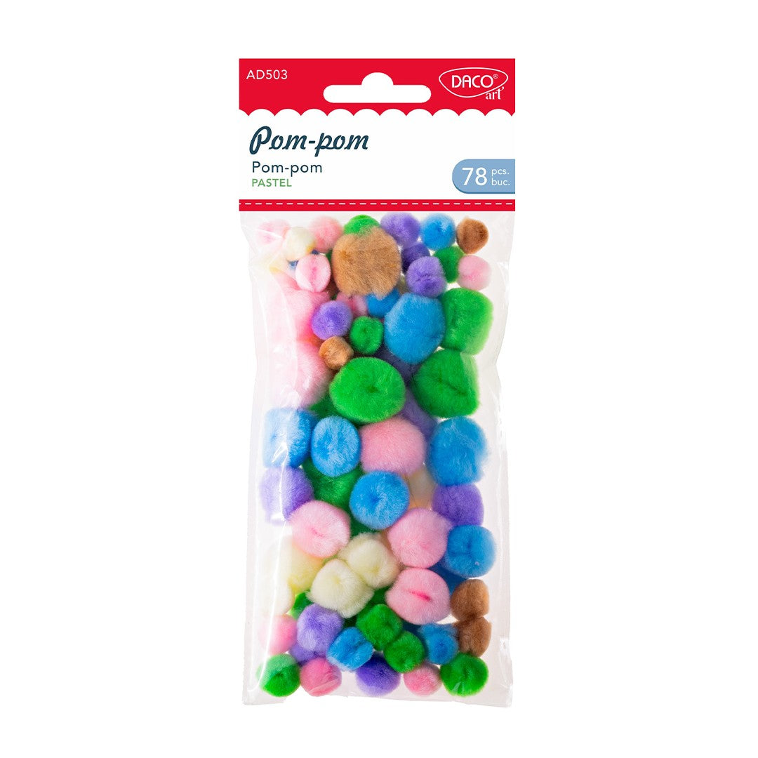 Daco Pom-Pom A Pack Of 78pcs - Pastel