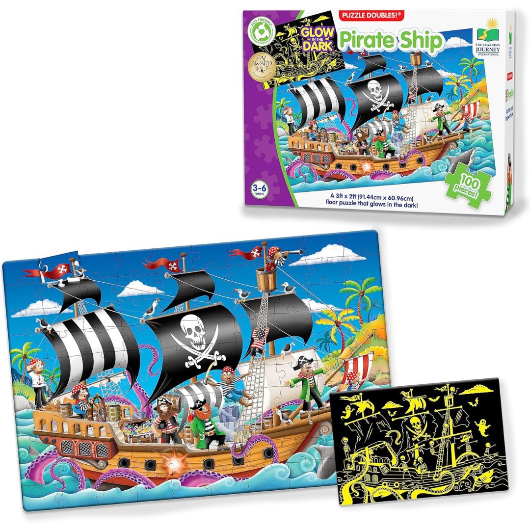 Puzzle Doubles! Glow in the Dark - Pirate Ship +3-6y