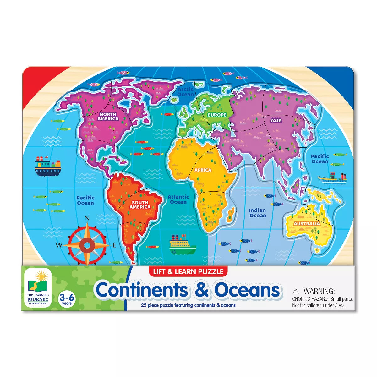 The Learning Journey - Continents And Oceans Puzzle